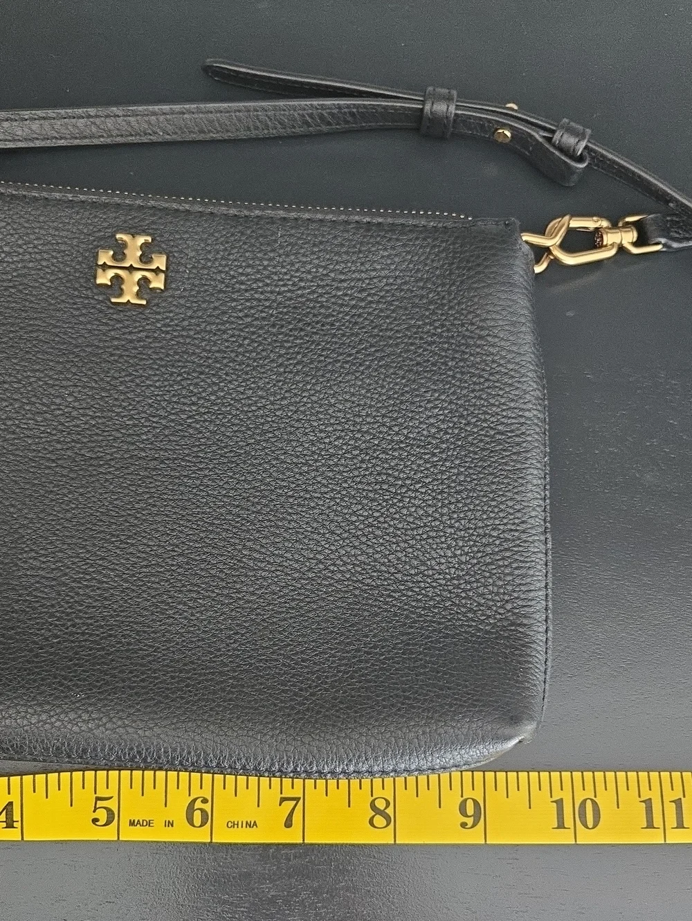 Tory Burch Small Kira Pebbled Leather Top-Zip Crossbody Bag Handbag Purse